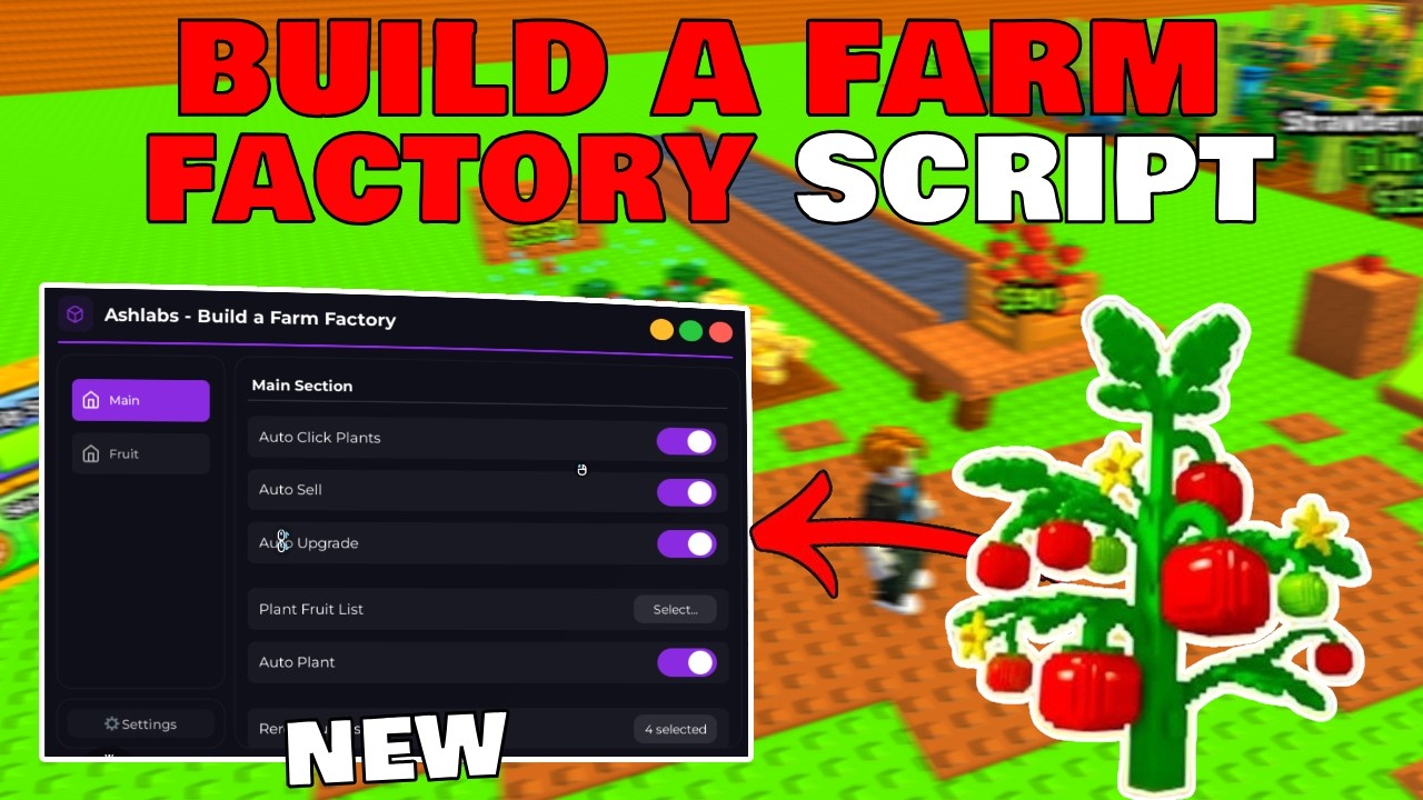 Build A Farm Factory Script [No Key] AutoClick Plants,AutoFarm,AutoSell ...
