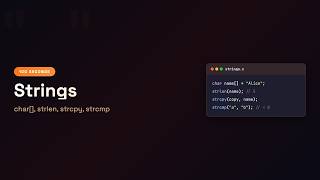 C in 100 Seconds: strlen strcpy strcmp — Strings in C | Episode 11