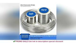 New 1pc 1-100 Meters 304 Stainless Steel Soft/Hard Wire Diameter 0.02-3mm Single Strand Lashing Soft screenshot 1