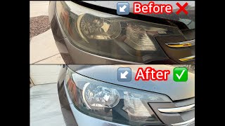 Honda Headlamps Restoration 💡 Few Easy Simple Steps ✅
