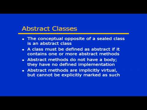 C# From A to Z - Lesson 54: Sealed Classes & Abstract Classes
