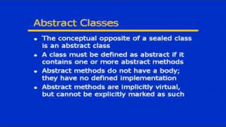 C# From A to Z - Lesson 54: Sealed Classes & Abstract Classes