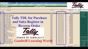 Tally TDL for Sales Register and Purchase Register in Reverse order || Tally Add on Download