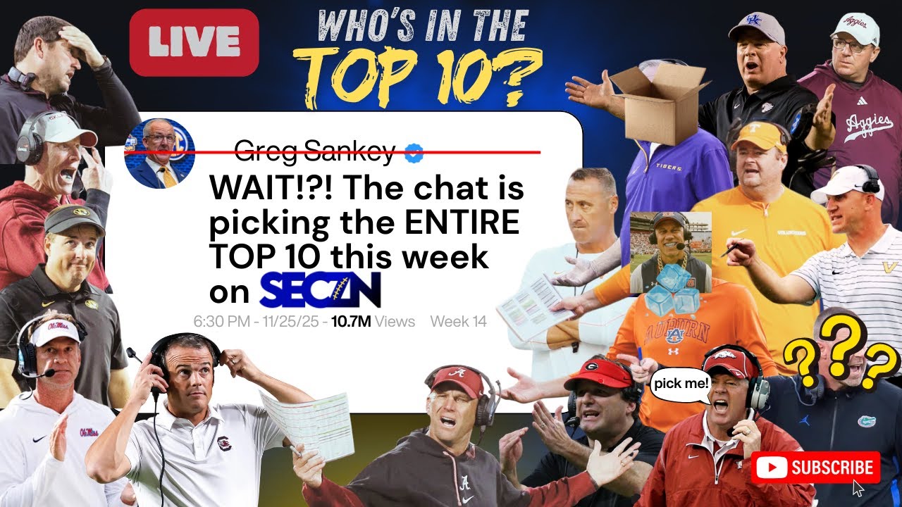 SECZN LIVE RIVALRY WEEK 14🔥➡️ THE CHAT PICKS!!! + CFB Playoff Rankings