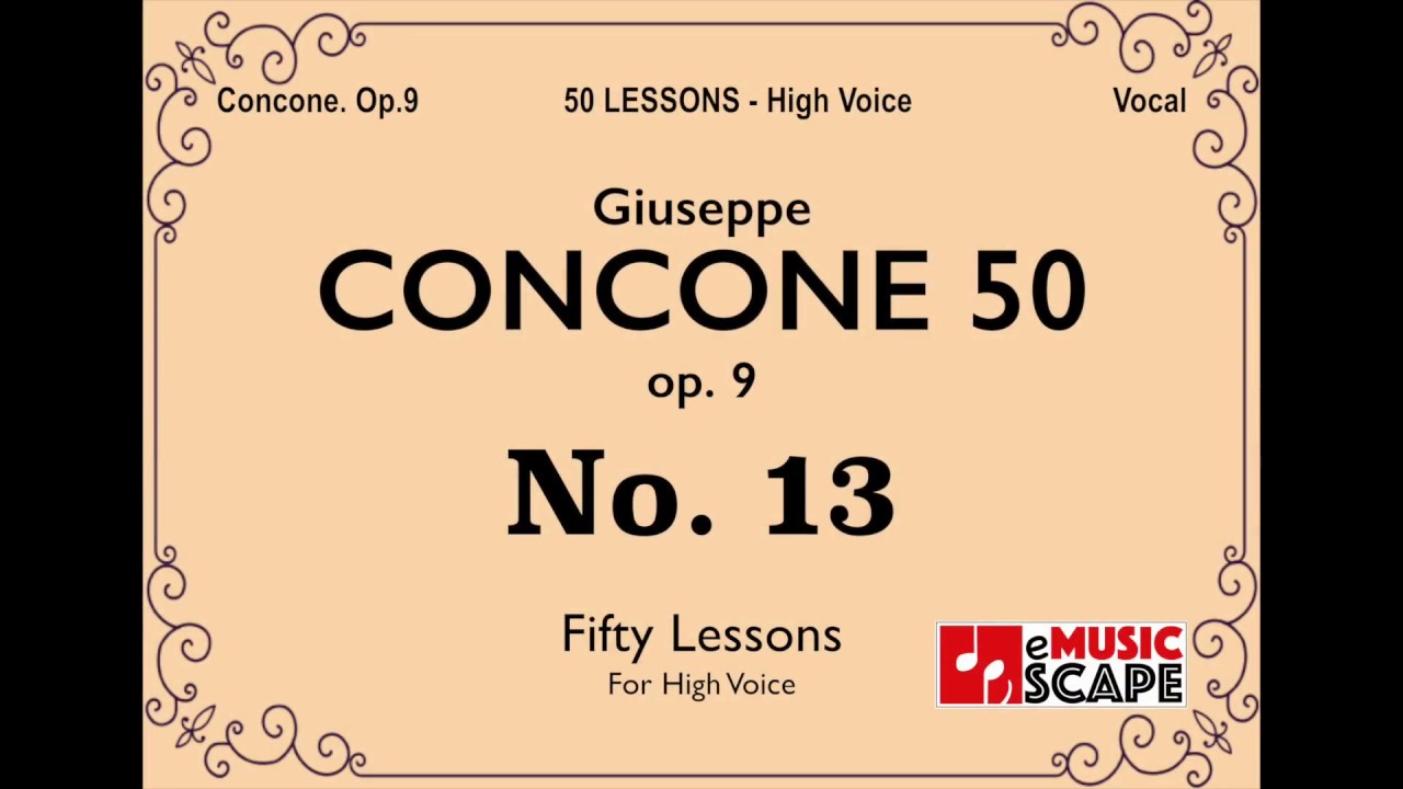 Concone 50, Op.9 No.13 (High Voice, 콘코네 고성용)