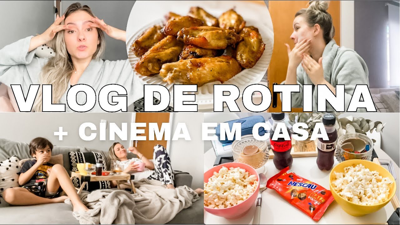 Vlog de rotina | Fiz tulipinhas na airfryer, Luan passando mal 🤒 + fiz um cinema em casa. 🍿🤍