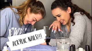 GIVING MY BEST FRIEND ACRYLIC NAILS!!!