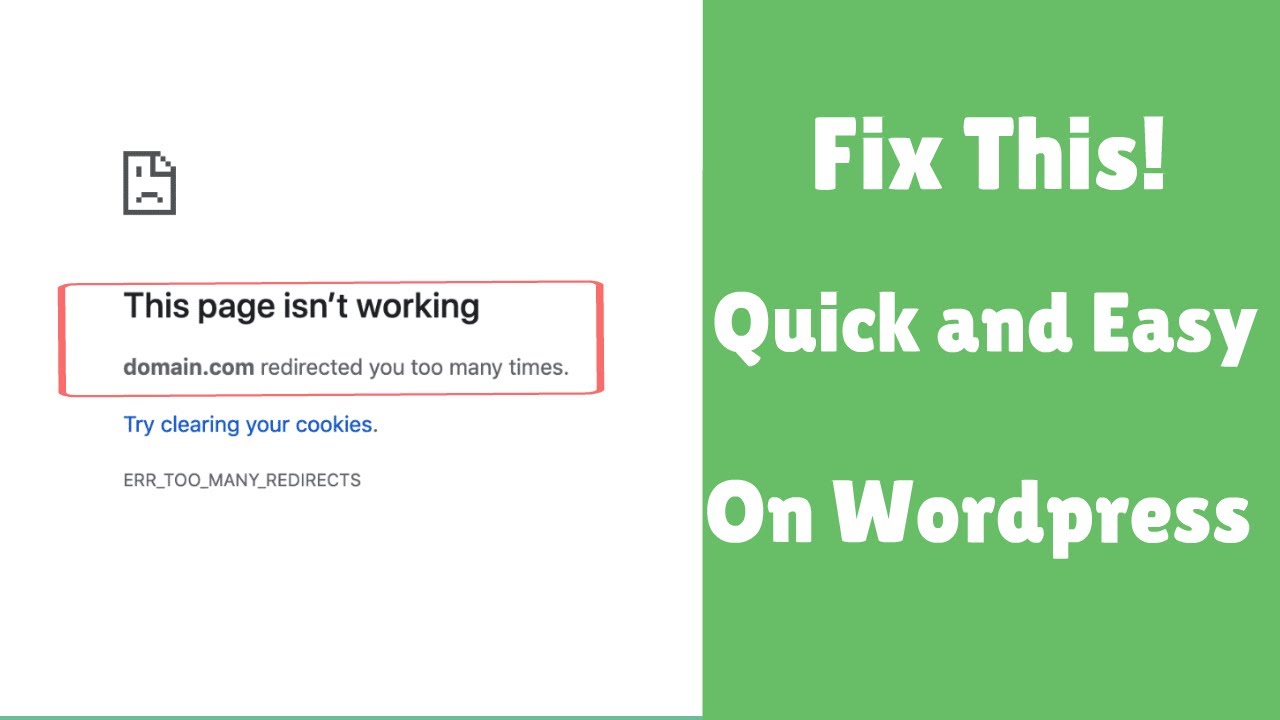 How To Fix Too Many Redirect Errors On A Wordpress Site YouTube