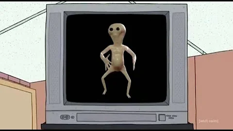 Smiling Friends Dancing Alien With The Iconic Spin