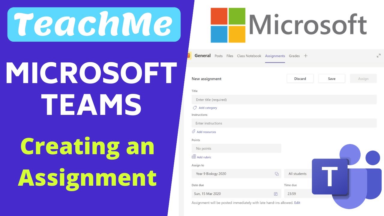 create assignment microsoft teams