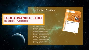 ECDL Advanced Excel Lesson 65 Functions