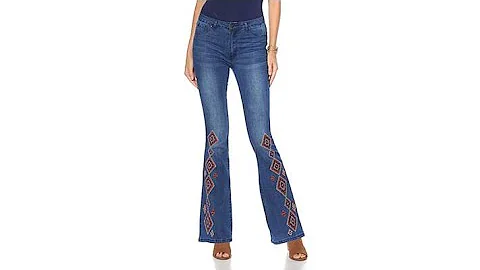 Sheryl Crow Embroidered Flare Denim Jean