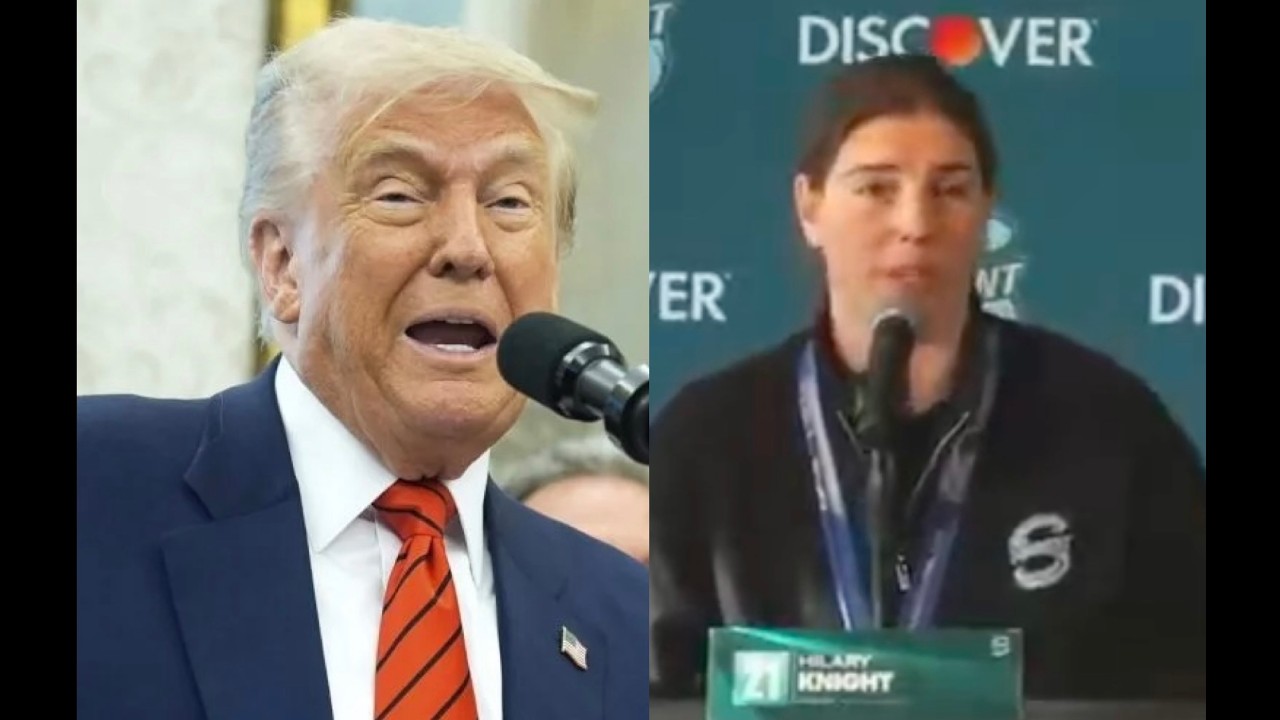 HUGE OVATION as Olympic champion SPEAKS OUT against Trump