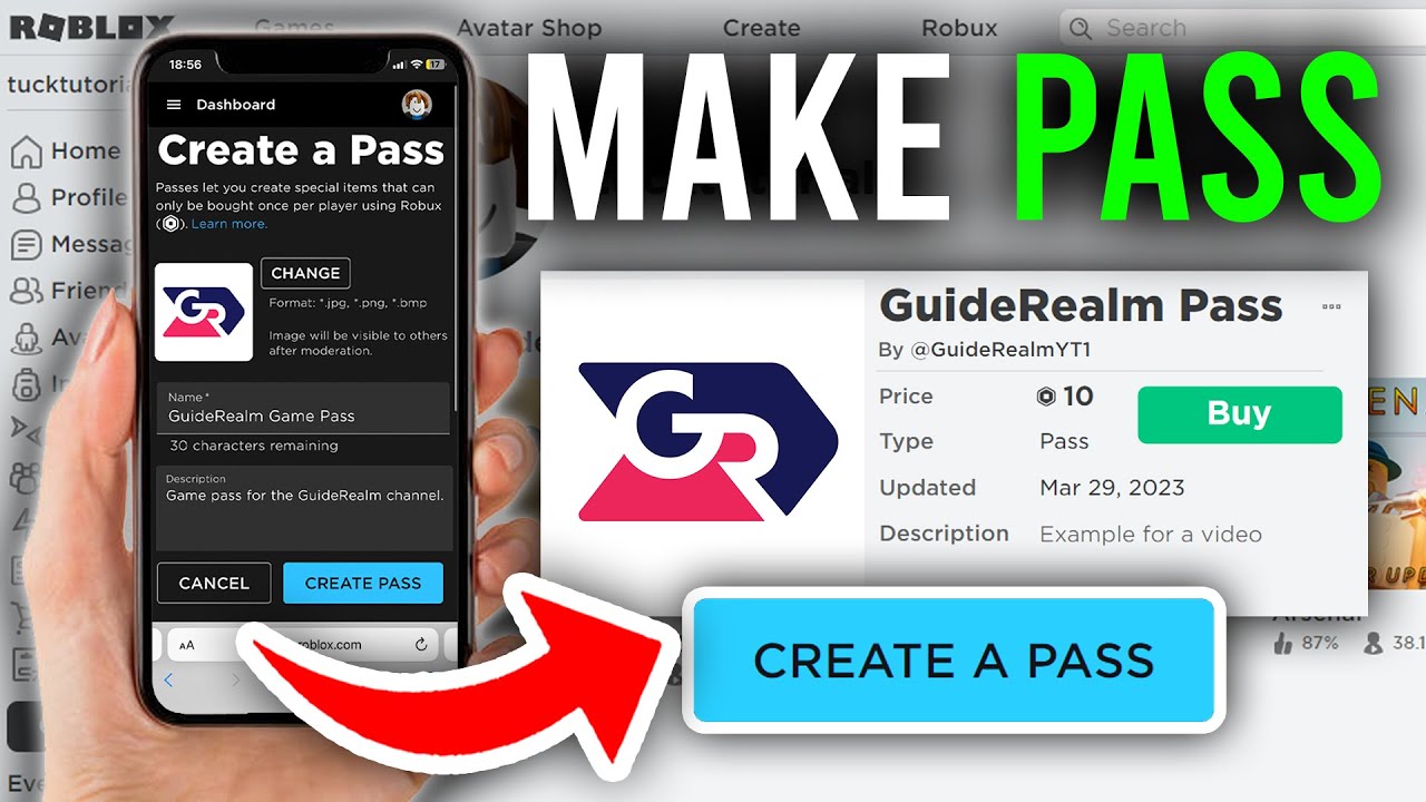 COMO CREAR UN GAMEPASS EN CELULAR MOVIL #roblox #robloxgamepass #roblo