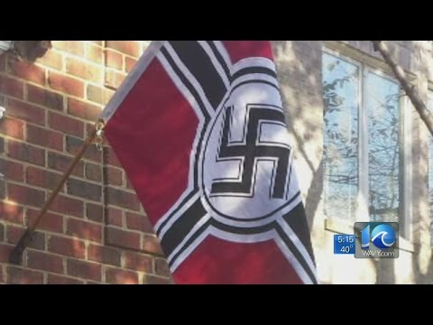 Rico Bush On The Flag With Swastika Seen Outside Norfolk Home