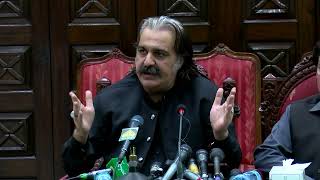 Chief Minister KP Ali Amin Gandapur Press Conference in Peshawar