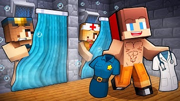 Prisoner JJ Pranked a Prison Guard and a Prison Nurse by Stealing their Shirt - Minecraft Animation