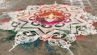 Easy and beautiful Rangoli design#4