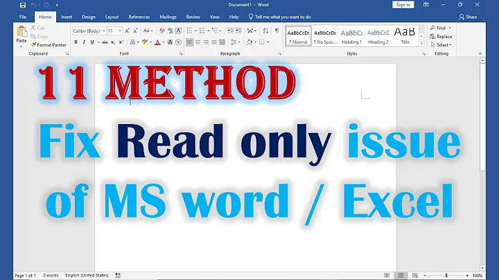 11 method Fix When MS Word Opens In Read Only Mode