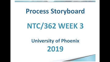 NTC/362 Process StoryBoard Tutorials