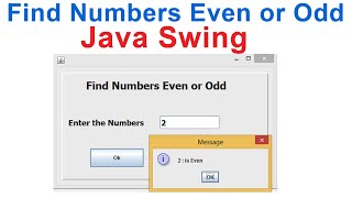 How to Find Odd or Even Numbers using Java Swing screenshot 1