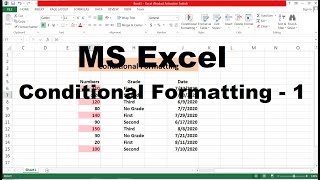 Microsoft Excel Tutorial For Beginners(Conditional Formatting - 1) - Part 22