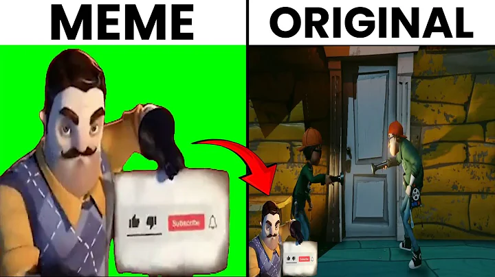 Hello Neighbor Like and Subscribe Original Video vs Meme
