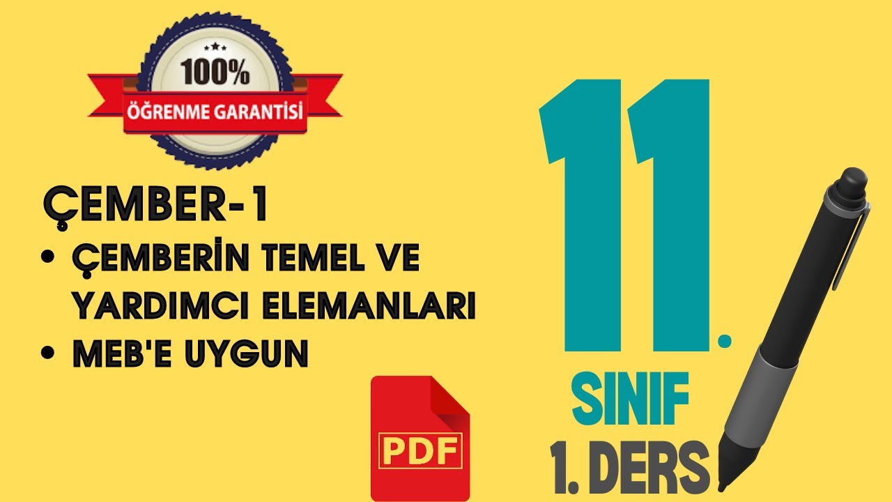 Çember-1 | 11.SINIF MATEMATİK | Çemberin Temel ve Yardımcı Elemanları | SONUÇ YAYINLARI