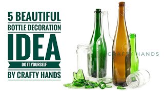 5 beautiful bottle decoration ideas | bottle Crafting | bottle art | best out of waste craft ideas