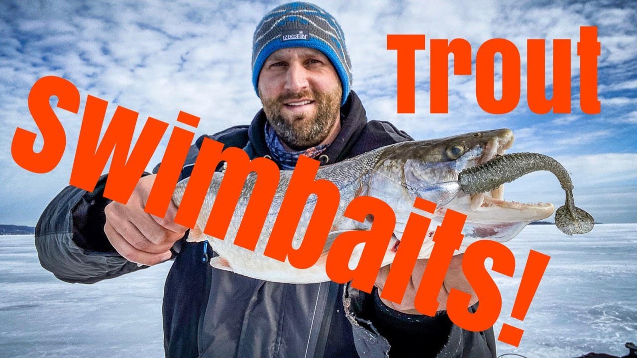 Ice Fishing Lake Trout and Splake on Chequamegon Bay Lake Superior  (Swimbait Secrets!) 