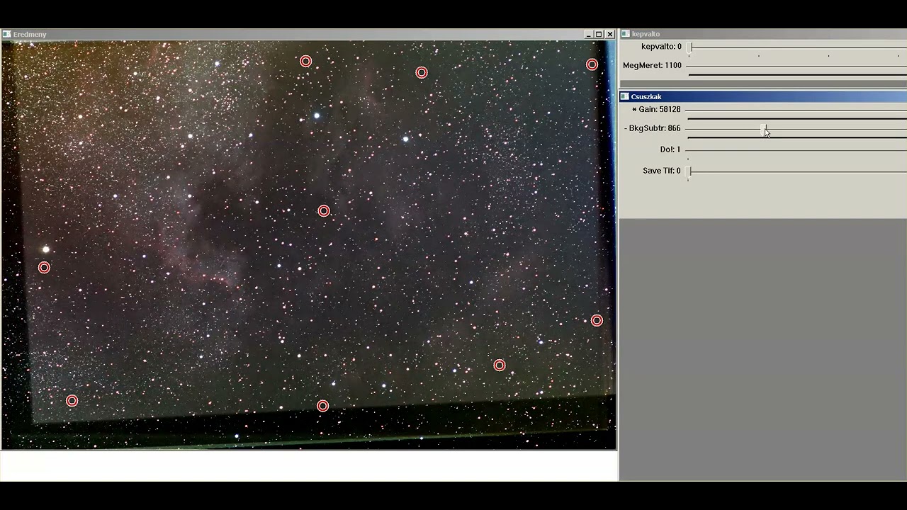 My astrophotography image processing program in OpenCV (petproject)