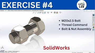 M20X2.5 Bolt and Nut Exercise | SolidWorks for Beginners | Exercise #4