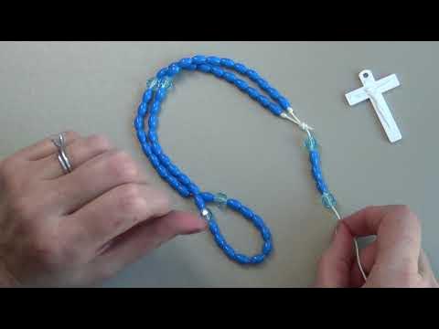 Simple DIY Tutorial on how to make a Catholic Rosary with beads and string  