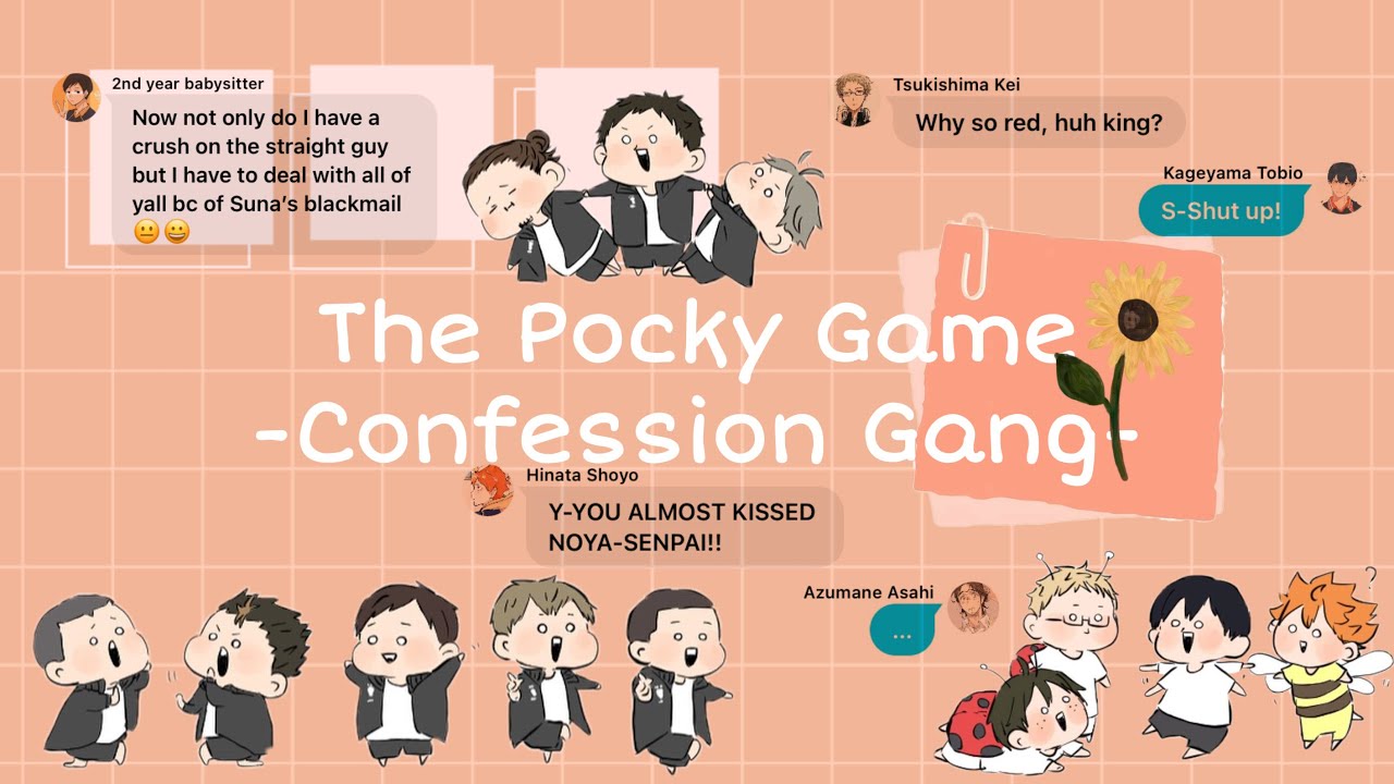 Crush Challenge: The Pocky Game || Confession Gang || ft. Daisuga, Tsukikage, etc || Haikyuu texts