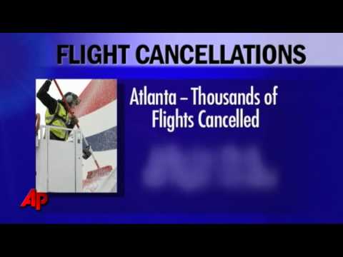 Flights Canceled, Roads Icy As Storm Hits South