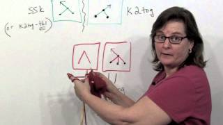 Basic Knitting Techniques - Double Decrease Example