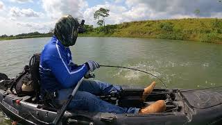 pesca de paco con señuelo de colores cítricos