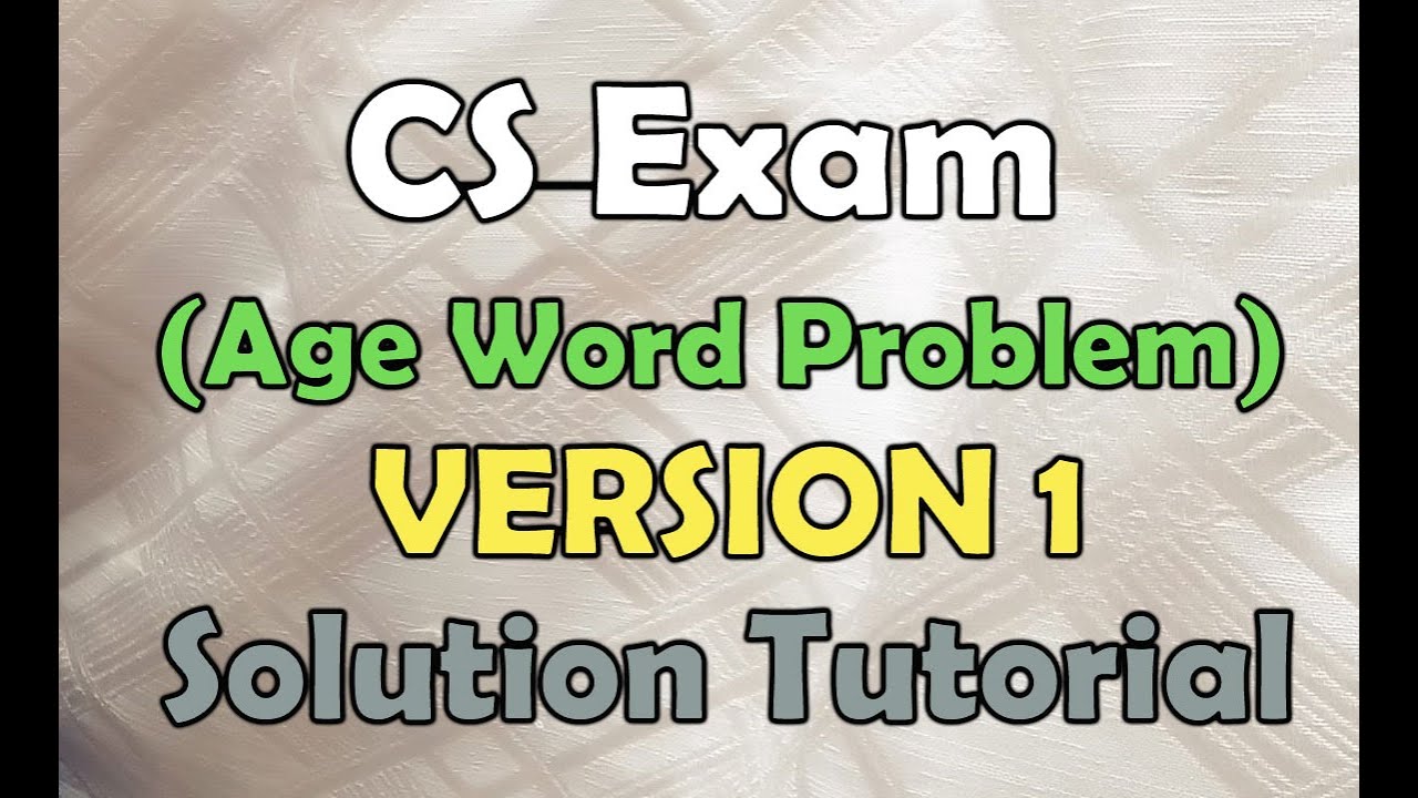 NUMERICAL - AGE WORD PROBLEM VERSION 1 - Tagalog - YouTube