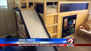 Dad uses IKEA parts to make unique bed for son