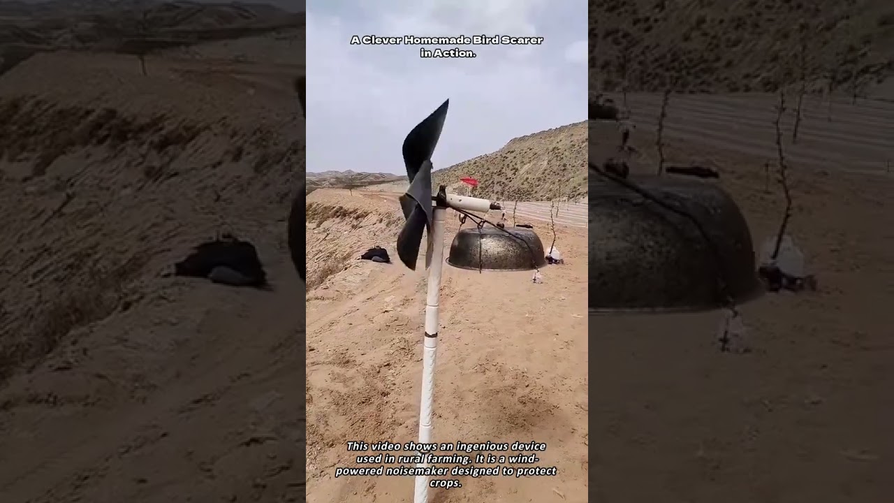 A Clever Homemade Bird Scarer in Action