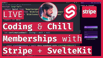 Memberships with Stripe, SvelteKit & Supabase 💸 Patreon-like Service Part 3 🔴 LIVE Coding & Chill