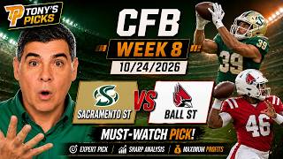 Sacramento State vs Ball State Pick 10/24/26 College Football Week 8 Pick Prediction