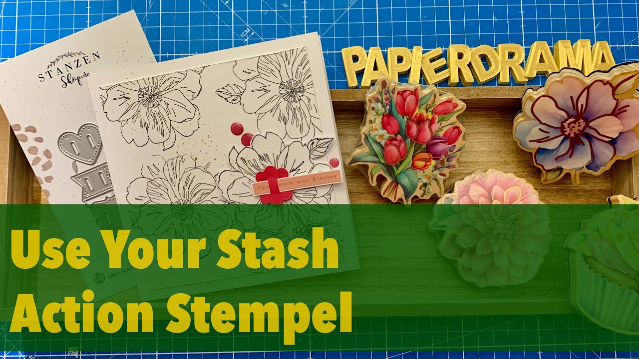 👉 Karte basteln - Ein Stempel reicht! Action Holzstempel 🌸 [watch me craft]
