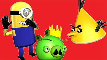 ANGRY BIRDS and the MINIONS ♫ 3D animated  DESPICABLE ME parody-mashup  ☺ FunVideoTV - Style ;-))