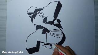 menggambar grafiti huruf S