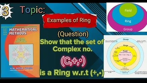 Mathematical Method (S.M Yusuf ||Ring Theory|| Complex Set(C,+,•) is a Ring