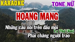 Karaoke Hoang Mang Tone Nữ  La Thứ (Am) | Karaoke Beat | 84