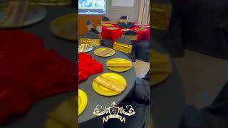 FAOS EVENTS DECORACION COLOR NEGRO , DORADO Y ROJO