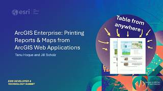 ArcGIS Enterprise: Printing Reports and Maps from ArcGIS Web Applications | #EsriDevTech2026