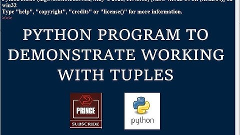 PYTHON PROGRAM TO DEMONSTRATE WORKING WITH TUPLES | GE3171 PSPP LAB PROGRAMS